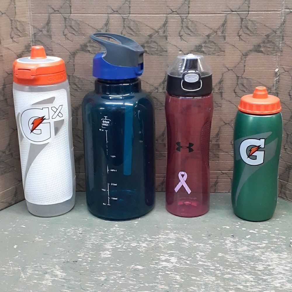 4 camelbak sports: Gatorade, Under Armor, water bottles